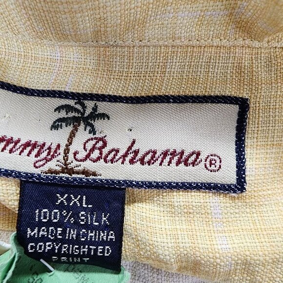 Tommy Bahama 100% Silk Yellow Short Sleeve Mens Hawaiian Shirt Pineapple XXL - Picture 13 of 14